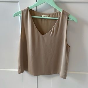 Babaton Beige Sleeveless Blouse